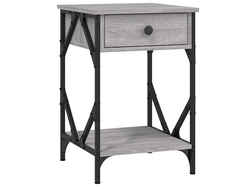 Comodino Sonoma grigio 40x42x60 cm in derivati del legno