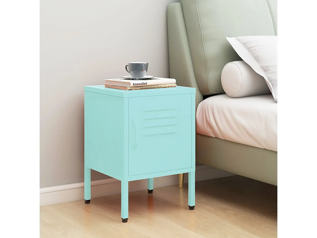 Nachtkastje Mintgroen 35x35x51 cm Staal