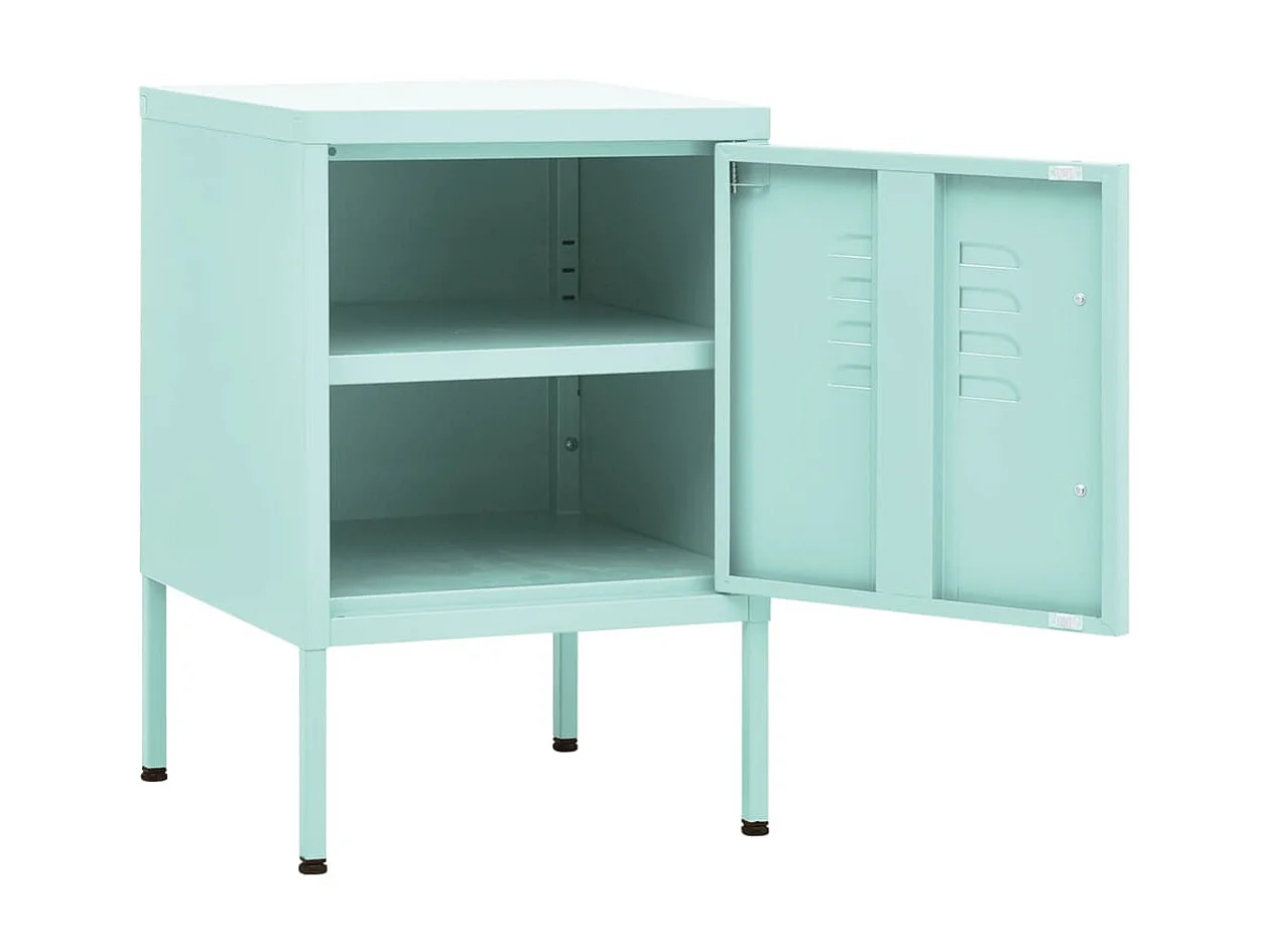 Nachtkastje Mintgroen 35x35x51 cm Staal