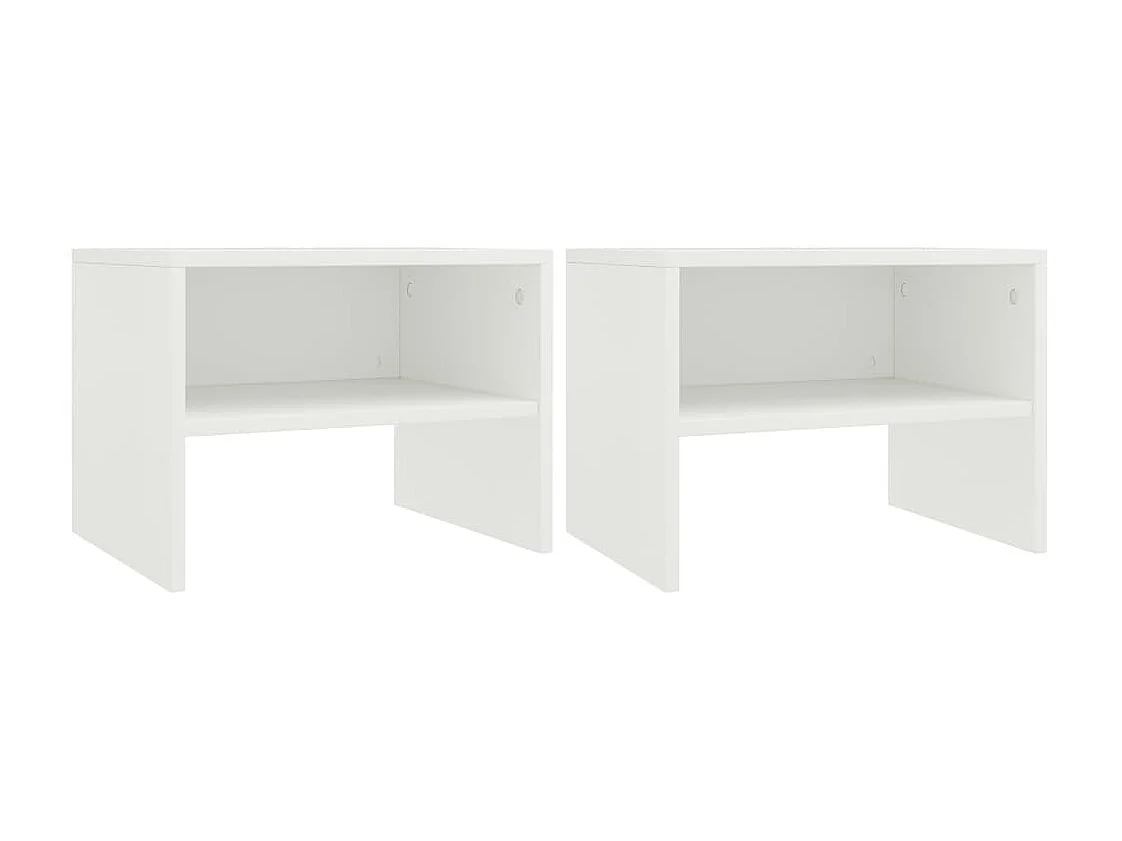 Tables de chevet 2 pcs Blanc 40x30x30 cm Bois d'ingénierie