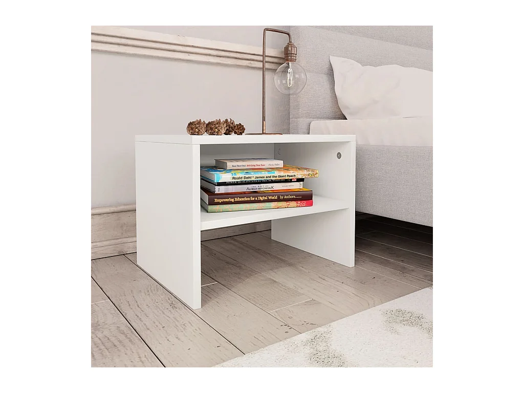 Tables de chevet 2 pcs Blanc 40x30x30 cm Bois d'ingénierie