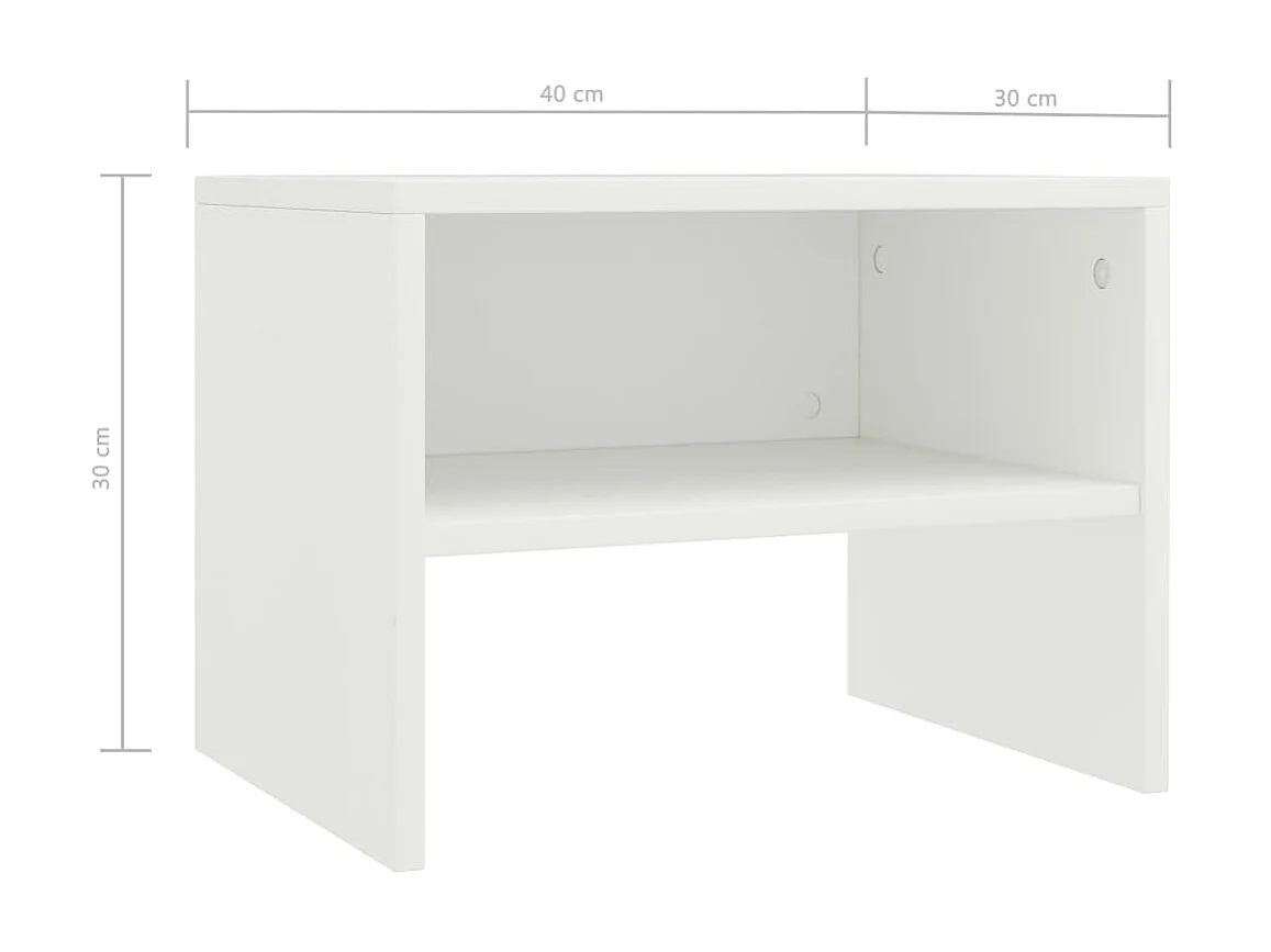 Tables de chevet 2 pcs Blanc 40x30x30 cm Bois d'ingénierie