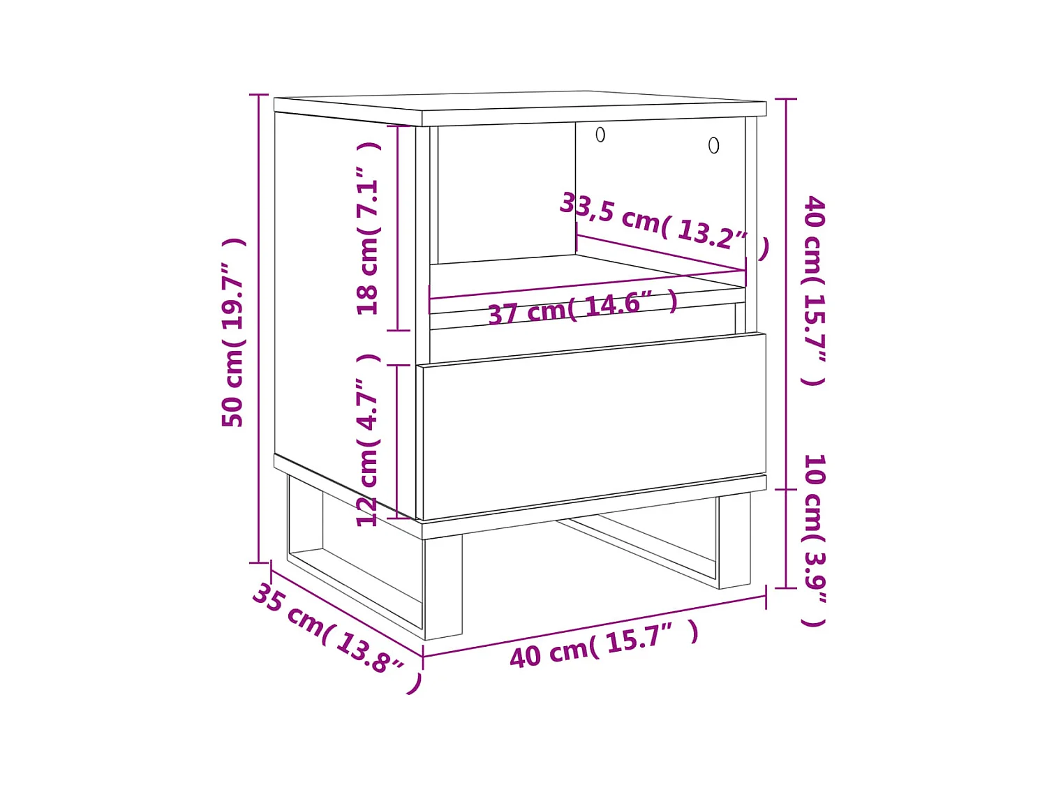 Mesas de cabeceira 2 peças carvalho sonoma 40x35x50 cm madeira trabalhada