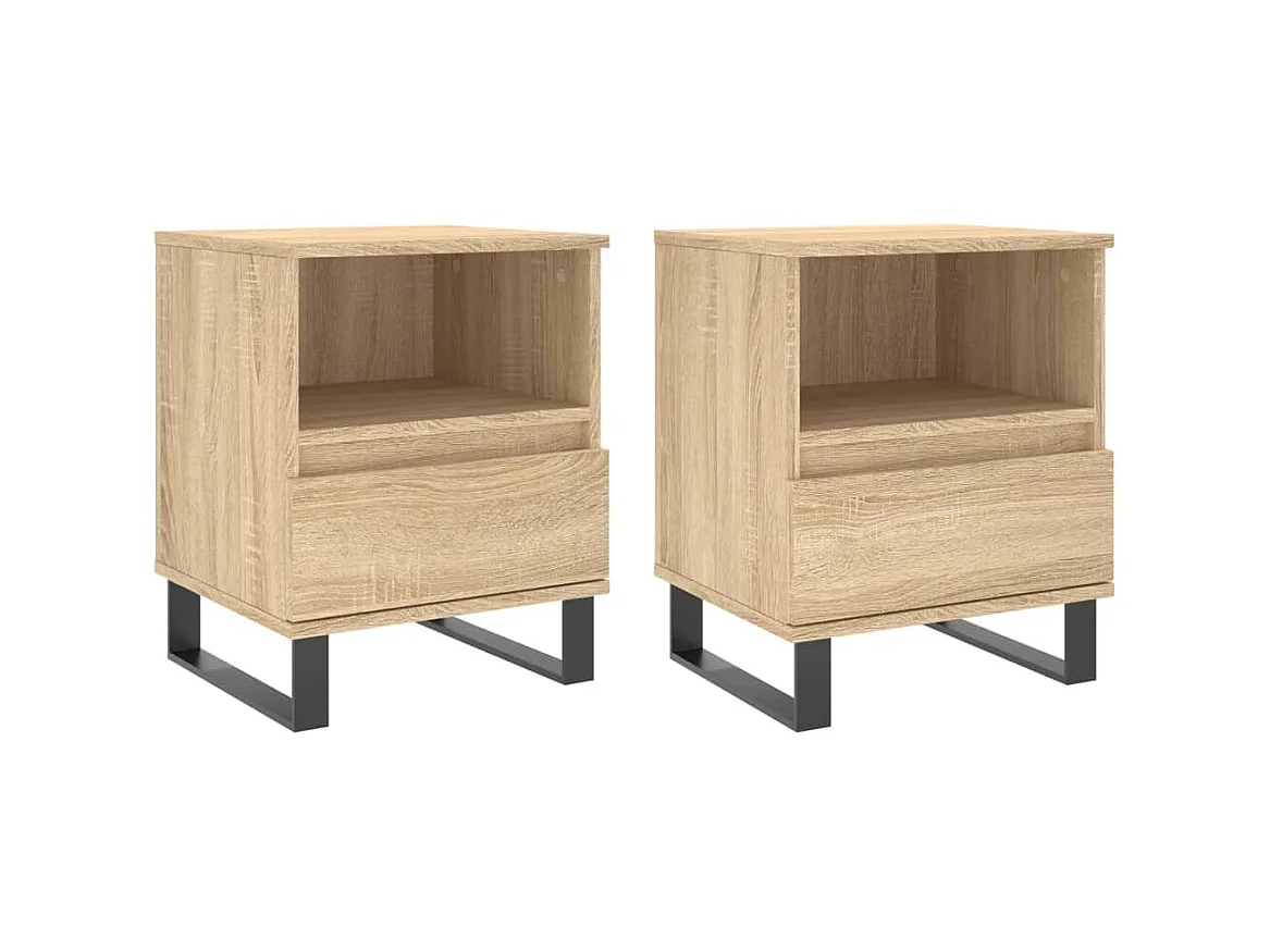 Tables de chevet 2 pcs chêne sonoma 40x35x50 cm bois ingénierie