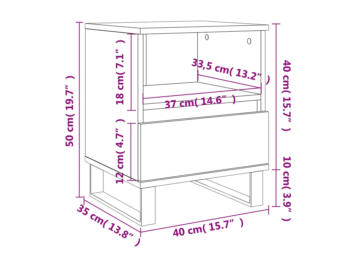 Mesas de cabeceira 2 peças carvalho sonoma 40x35x50 cm madeira trabalhada