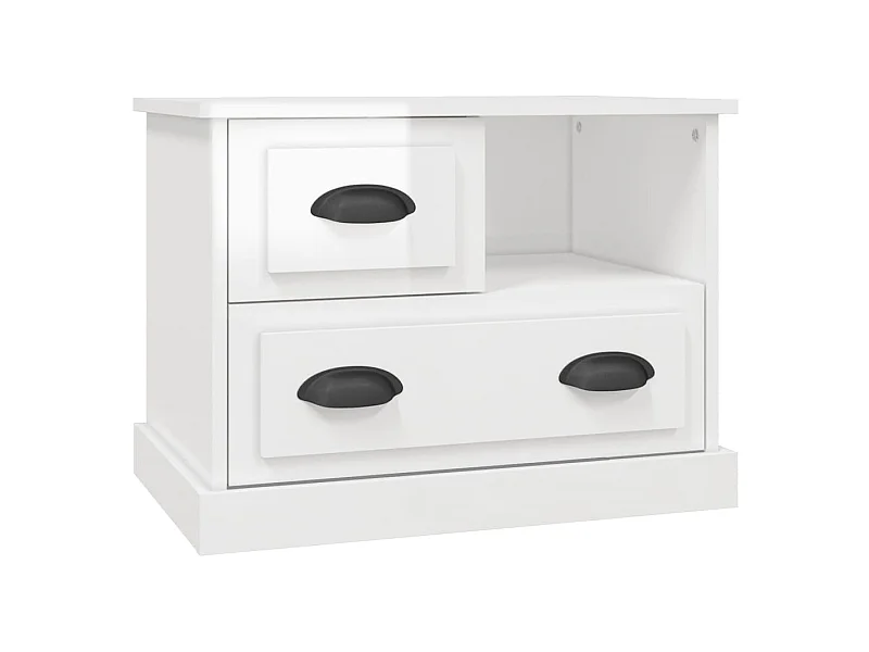 Mesita de noche blanca brillo 60x39x45 cm