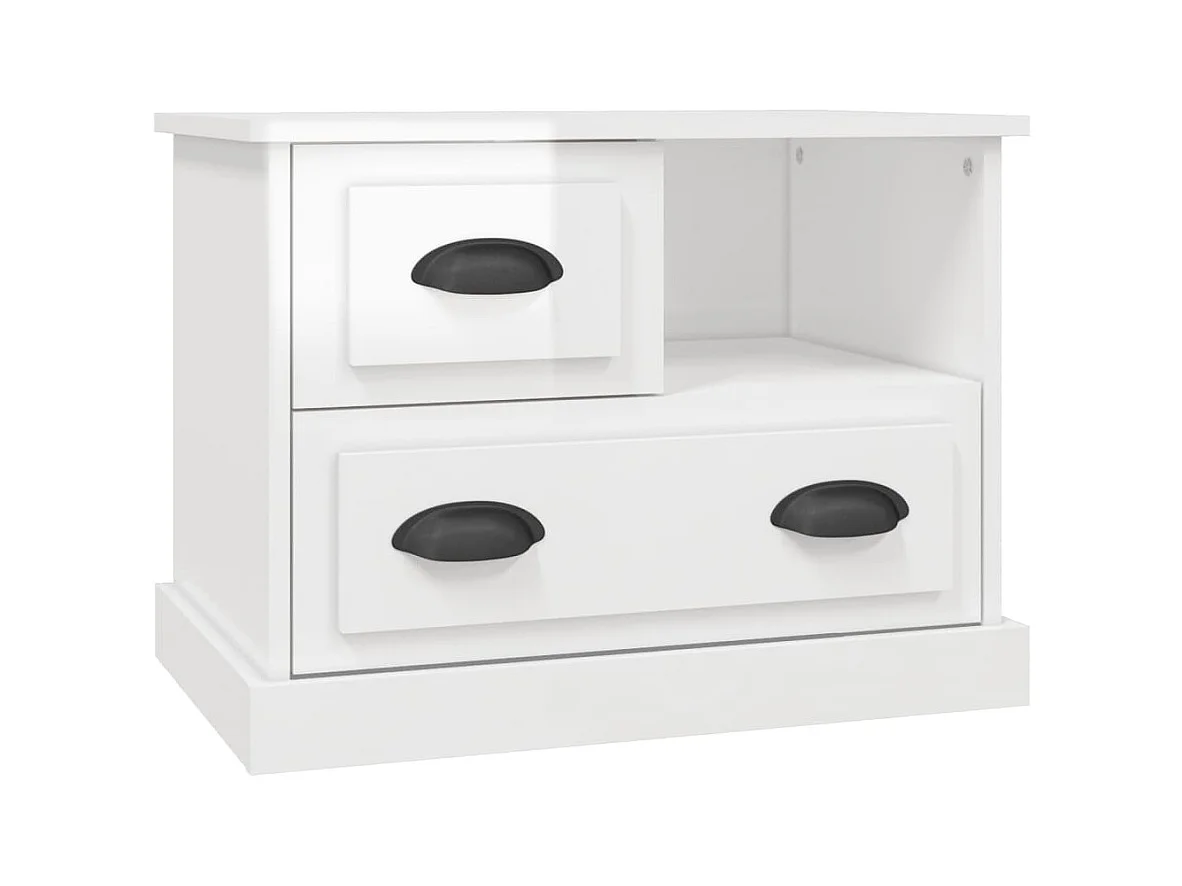 Comodino bianco lucido 60x39x45 cm
