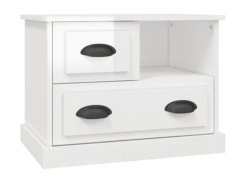 Table de chevet blanc brillant 60x39x45 cm