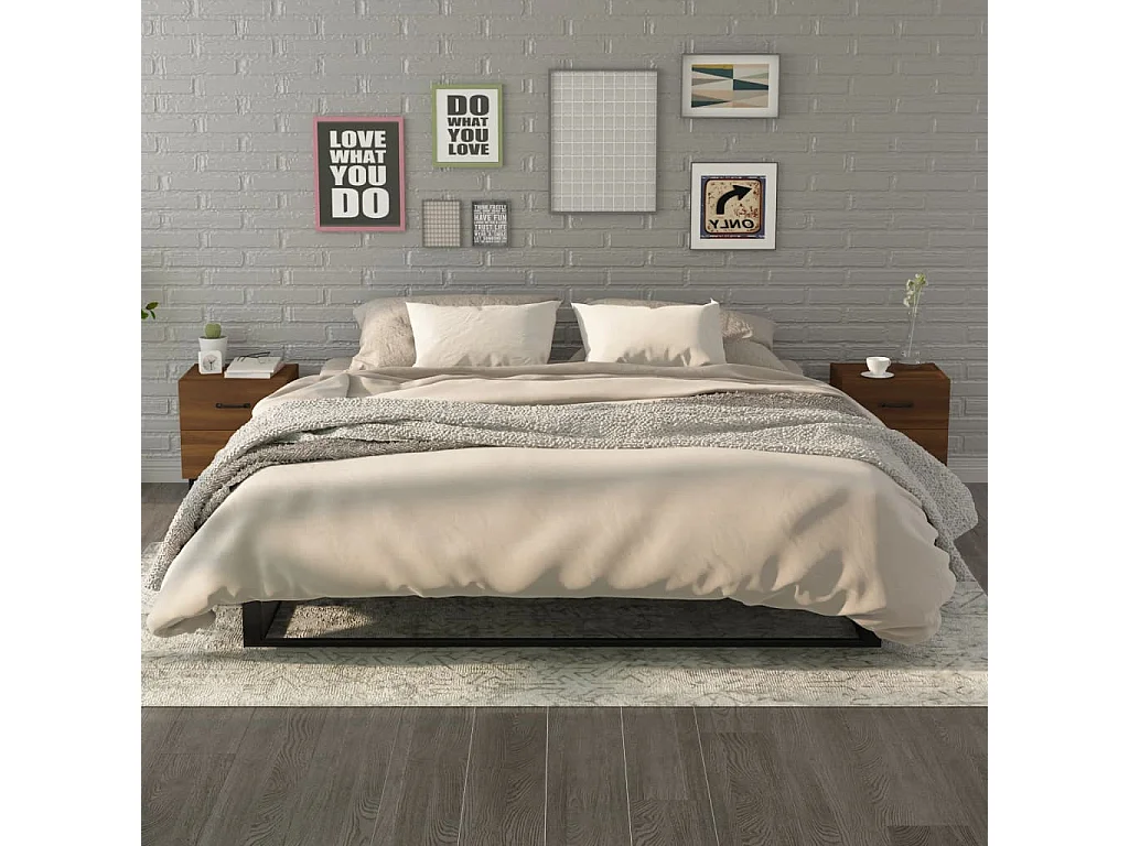 Comodini 2 pz Rovere marrone 40x35x47,5 cm