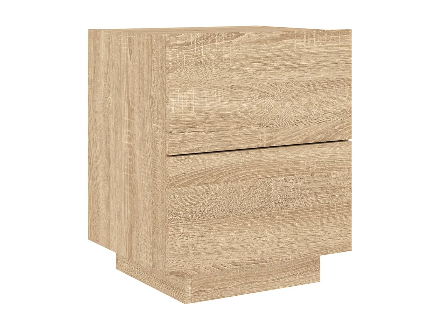 Comodino con luci LED rovere sonoma