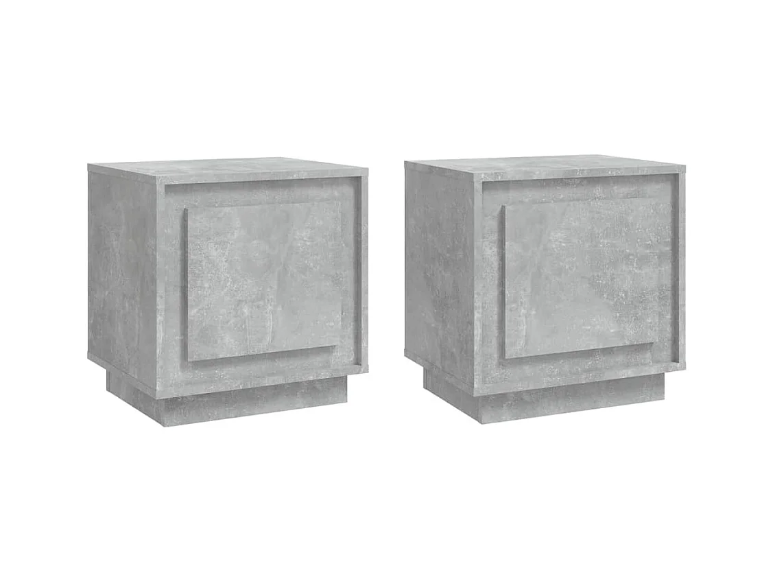 Tables de chevet 2 pcs gris béton 44x35x45 cm bois d'ingénierie