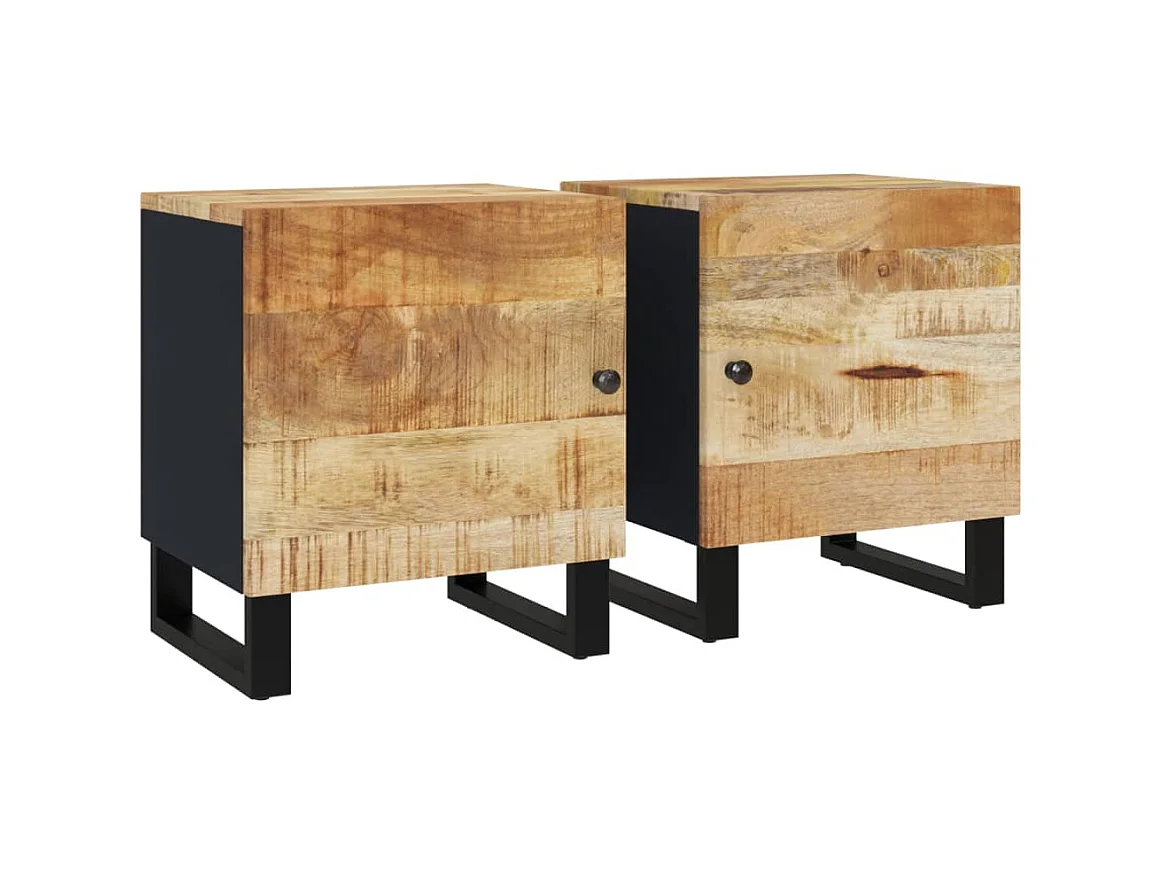 Nachtkastjes 2 stuks 40x33x46 cm Massief mangohout