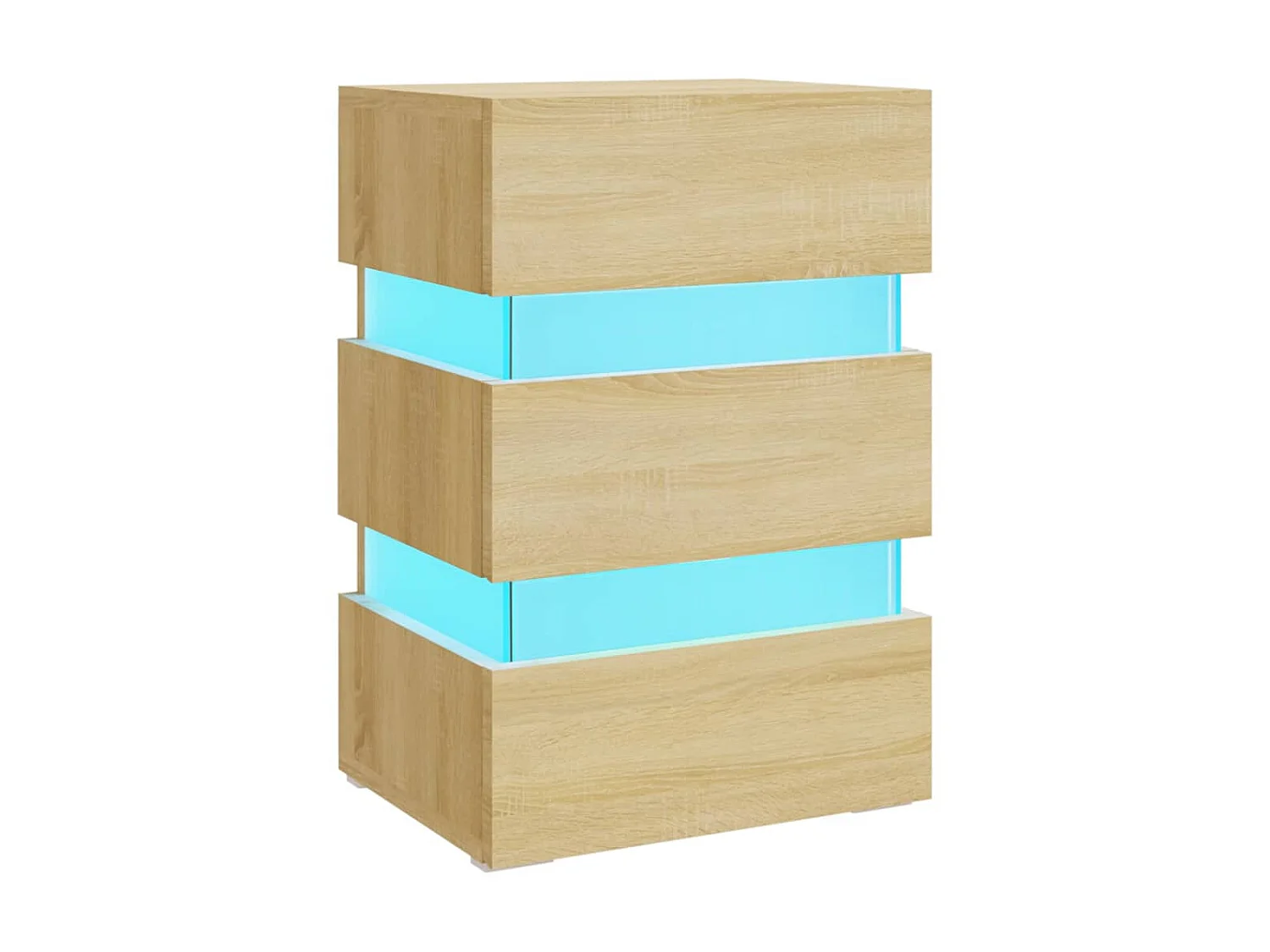 Mesa de cabeceira LED em carvalho Sonoma 45x35x67cm madeira projetada