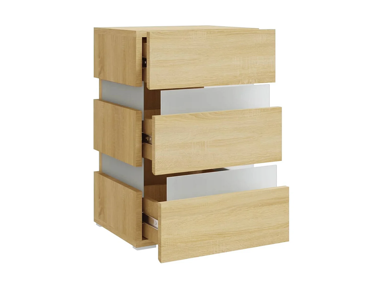 Mesa de cabeceira LED em carvalho Sonoma 45x35x67cm madeira projetada