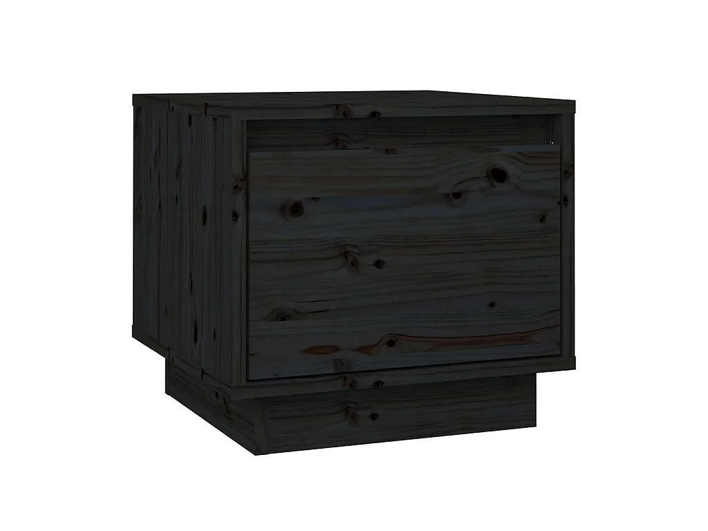 Table de chevet Noir 35x34x32 cm Bois de pin solide