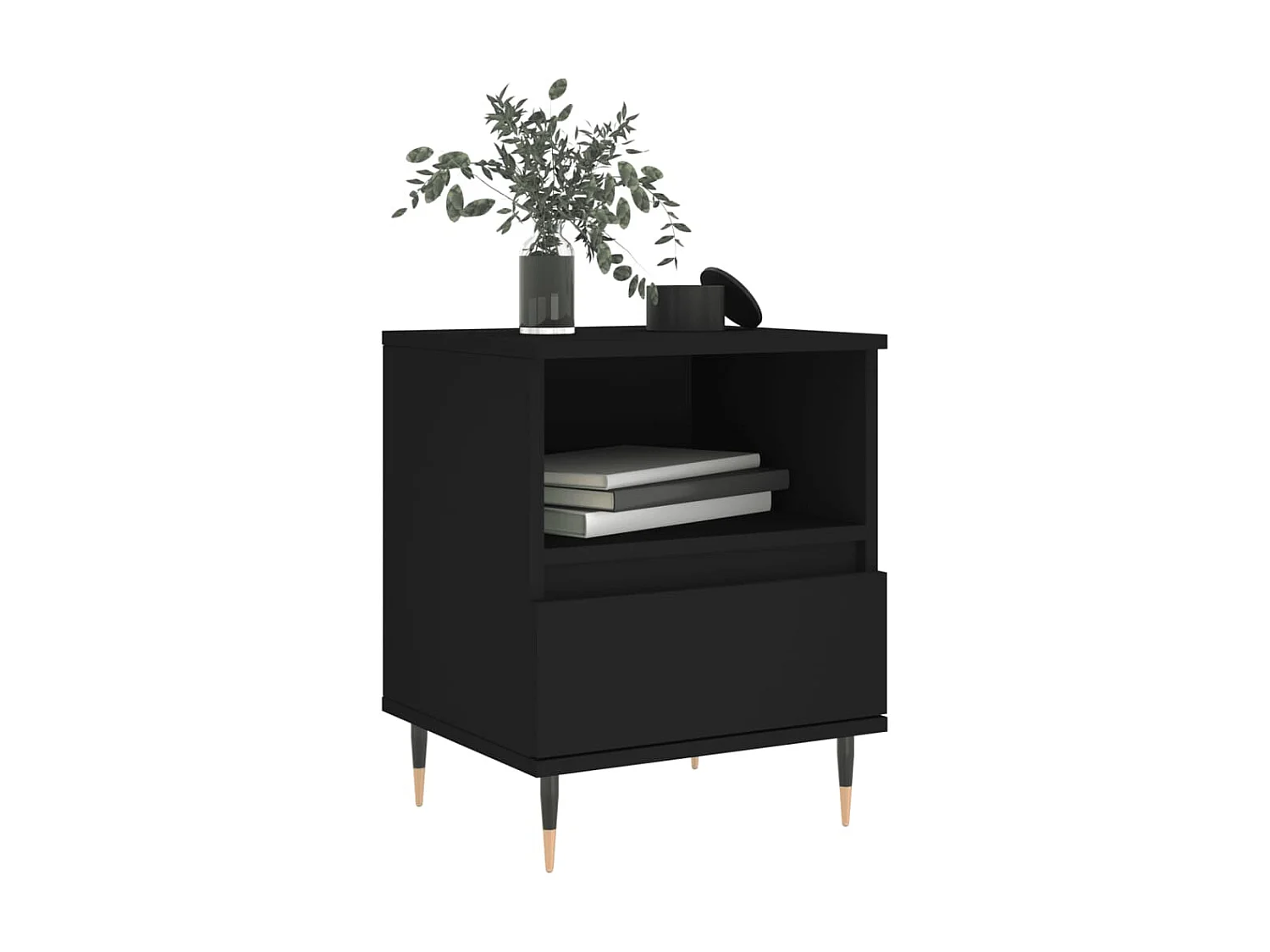 Tables de chevet 2 pcs noir 40x35x50 cm bois d’ingénierie