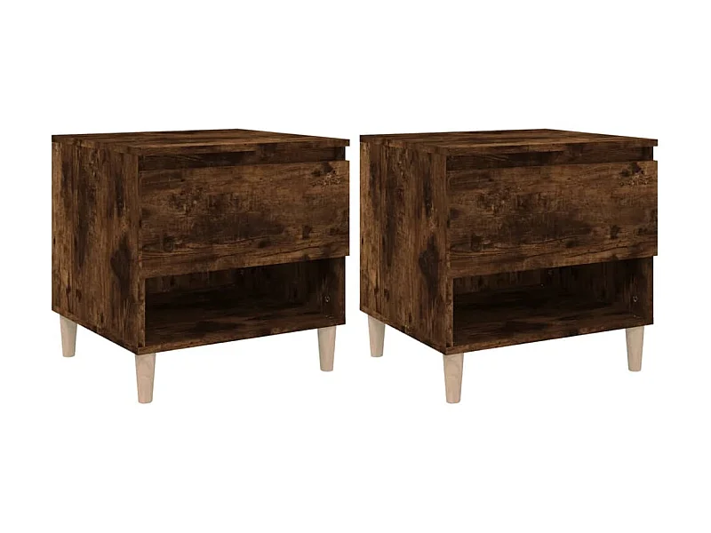 Mesitas de noche 2 piezas Roble ahumado 50x46x50 cm Madera contrachapada