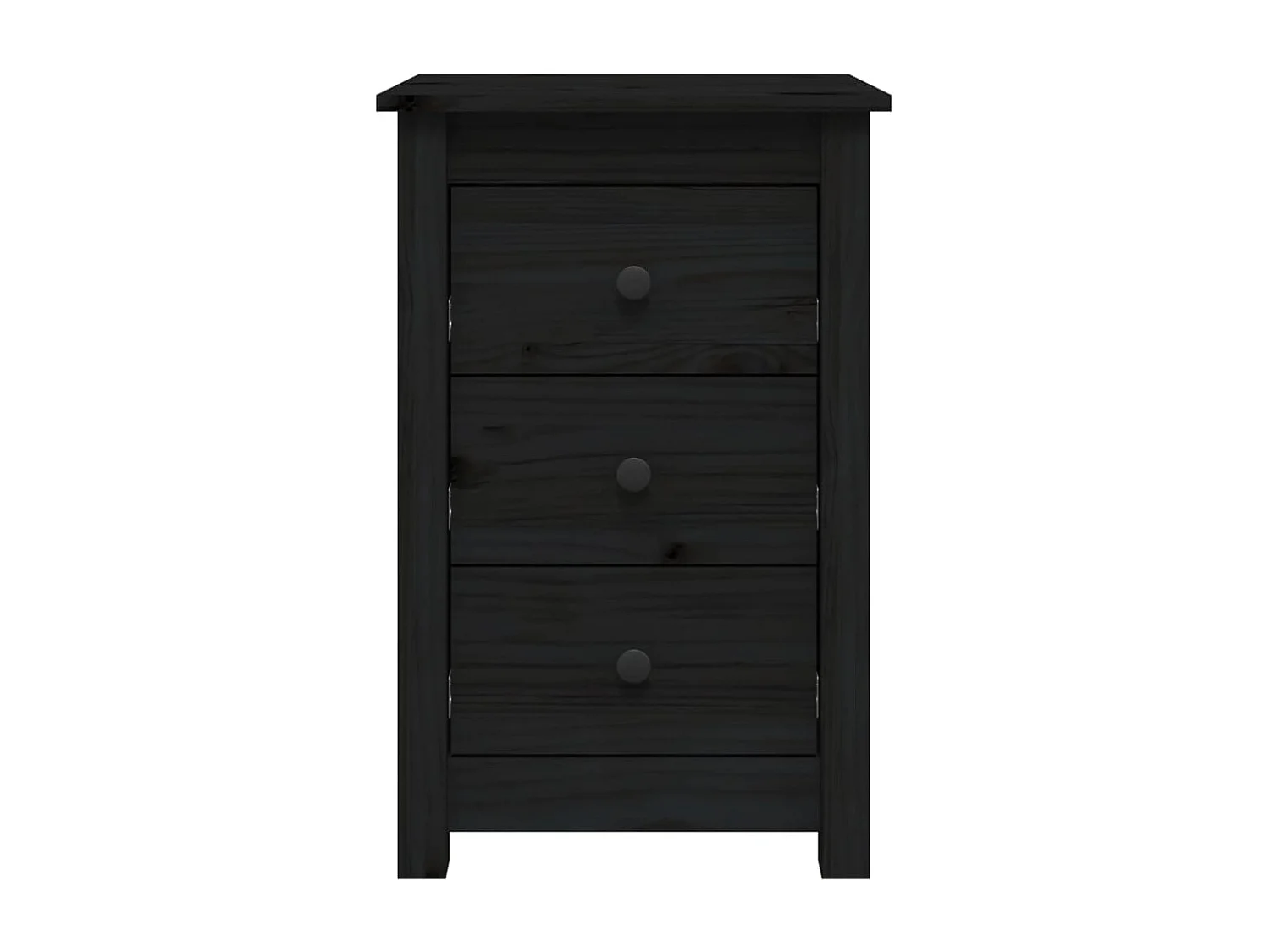 Nachttisch Schwarz 40x35x61,5 cm Massives Kiefernholz