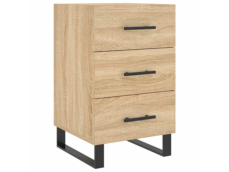 Mesita de noche roble Sonoma 40x40x66 cm madera contrachapada