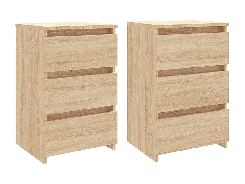 Mesitas de noche 2 uds Roble Sonoma 40x35x62,5 cm Aglomerado