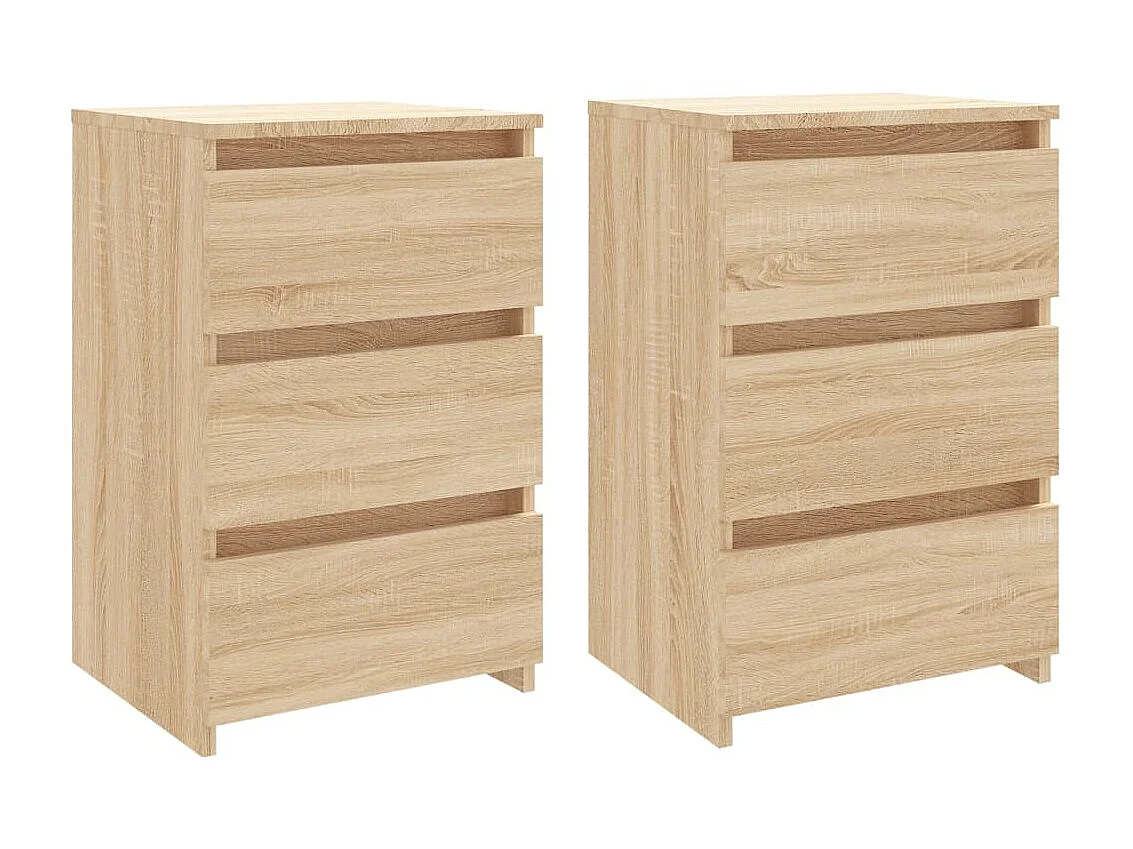 Mesitas de noche 2 uds Roble Sonoma 40x35x62,5 cm Aglomerado