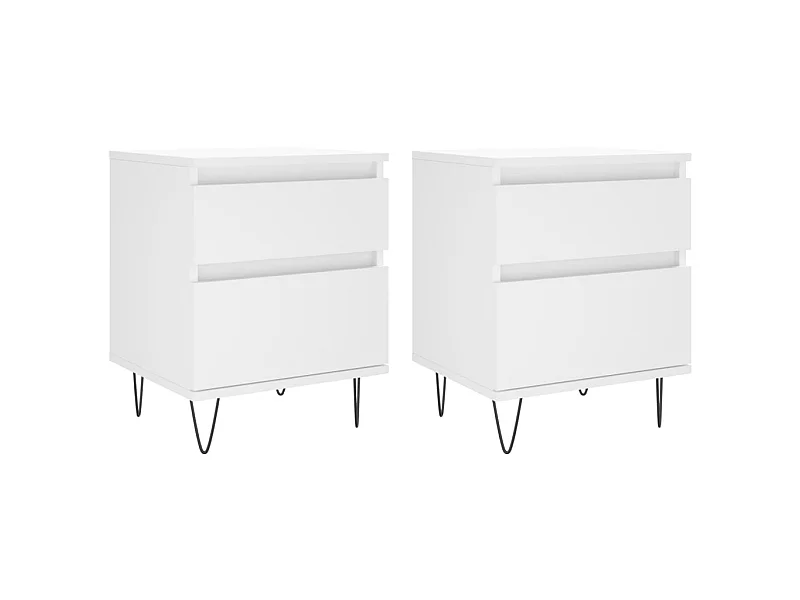 Tables de chevet 2 pcs blanc 40x35x50 cm bois d’ingénierie