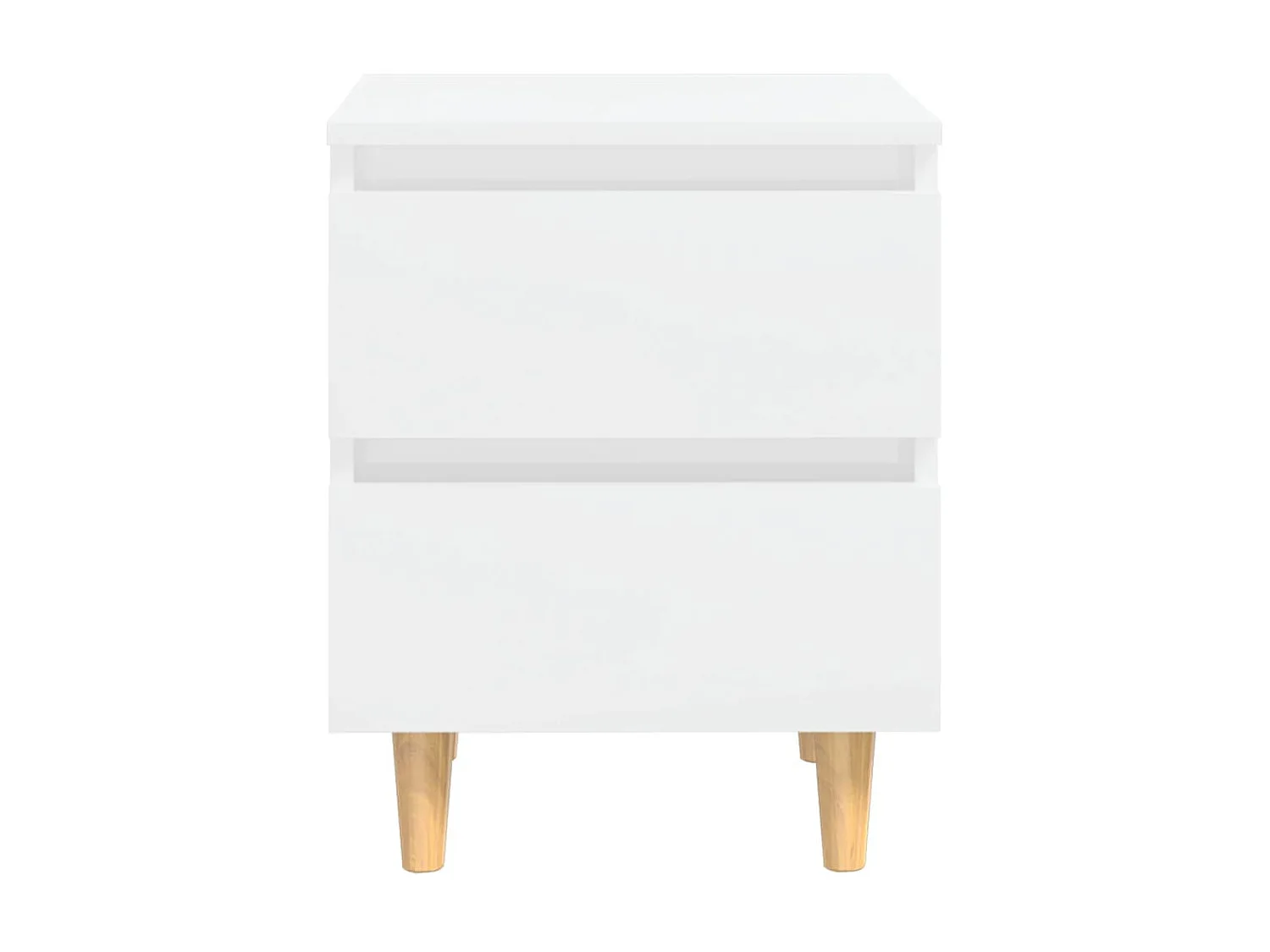Nachtkastje met grenen poten Glanzend wit 40x35x50 cm