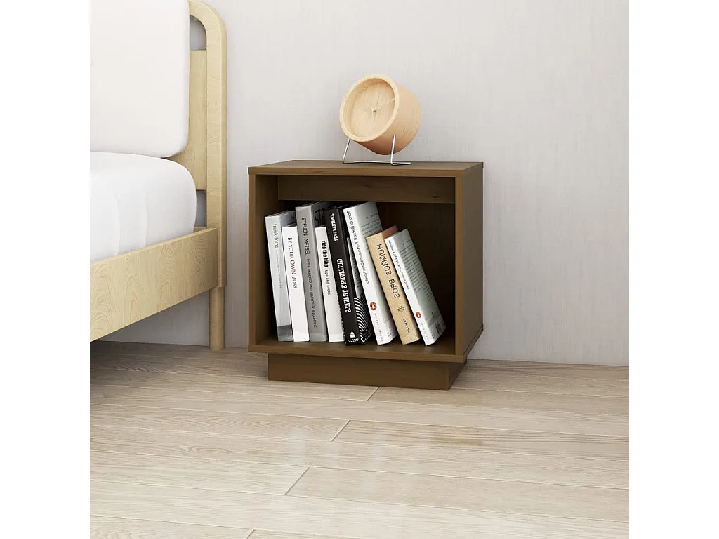 Mesas de cabeceira 2 unidades Castanho mel 40x30x40cm Madeira maciça de pinho