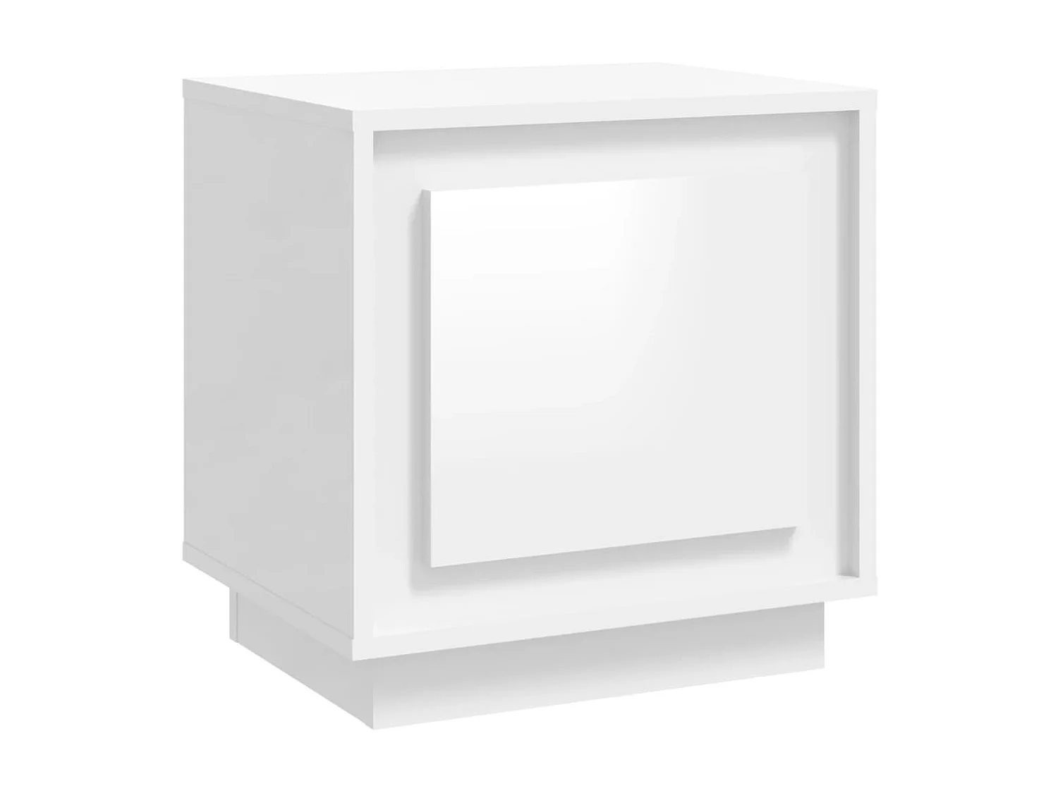 Table de chevet blanc brillant 44x35x45 cm bois d’ingénierie