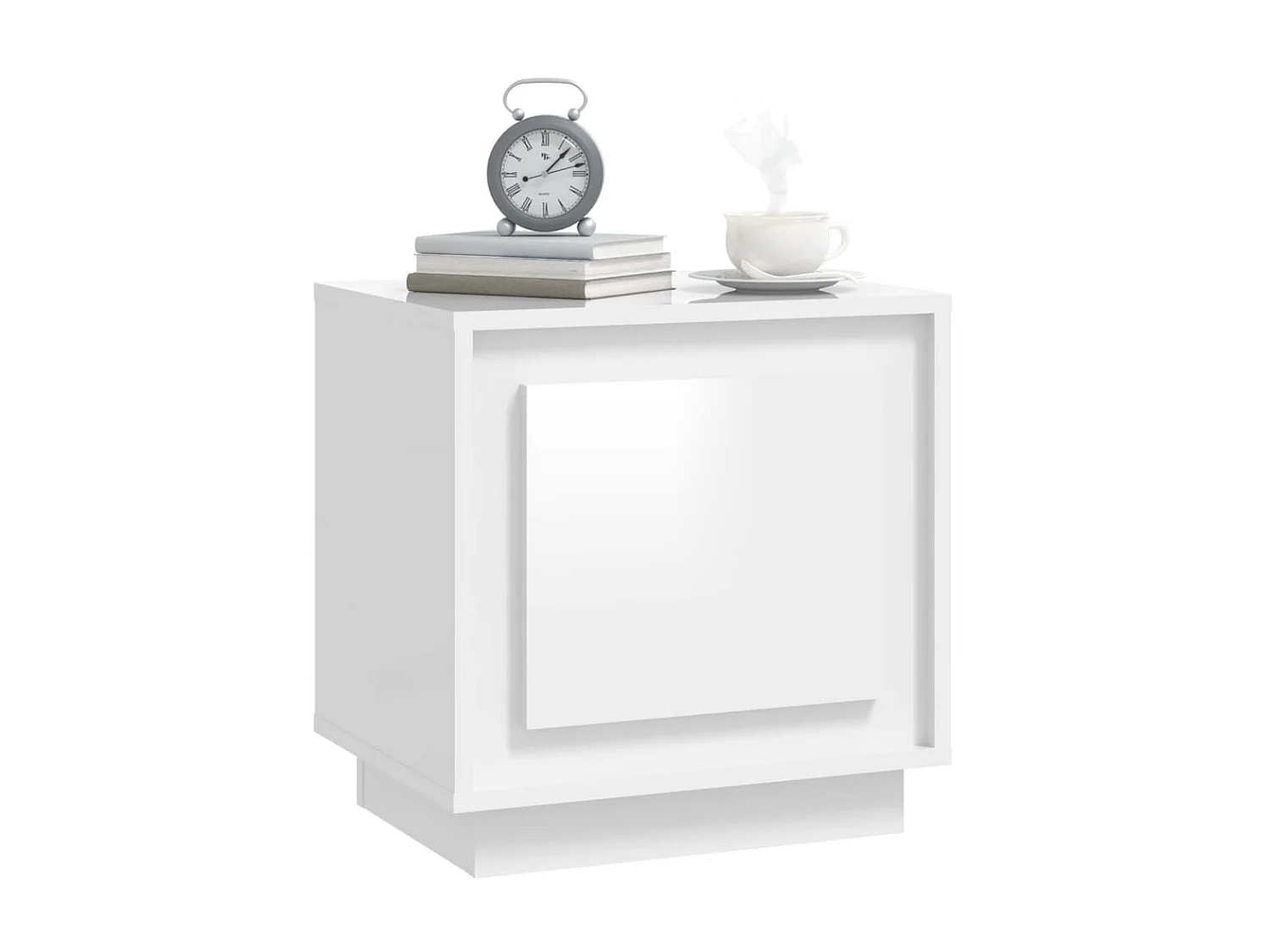 Table de chevet blanc brillant 44x35x45 cm bois d’ingénierie
