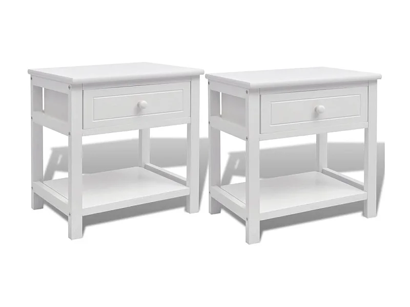 Comodino 2 pz Legno Bianco