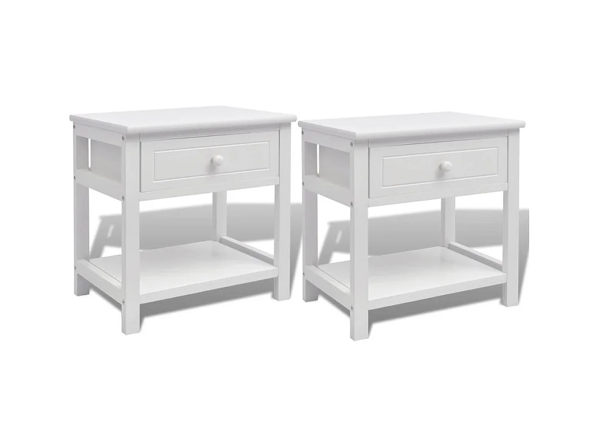 Table de chevet 2 pcs Bois Blanc