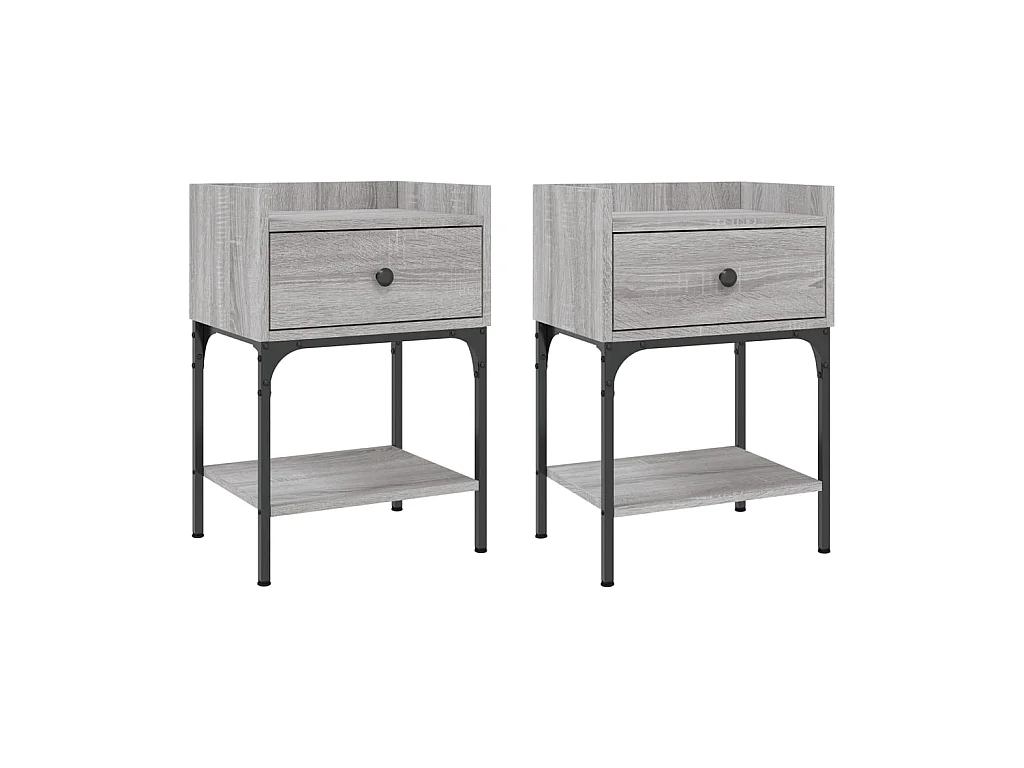 Nachtkastjes 2 stuks sonoma grijs 40,5x31x60 cm