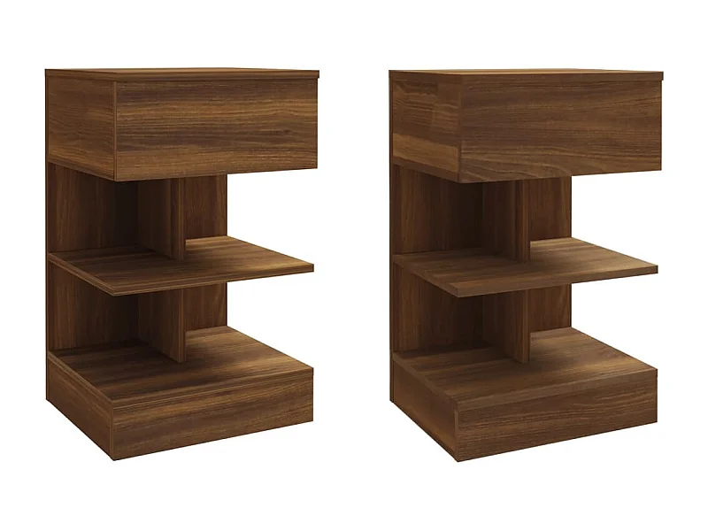 Tables de chevet 2pcs Chêne marron 40x35x65cm Bois d'ingénierie