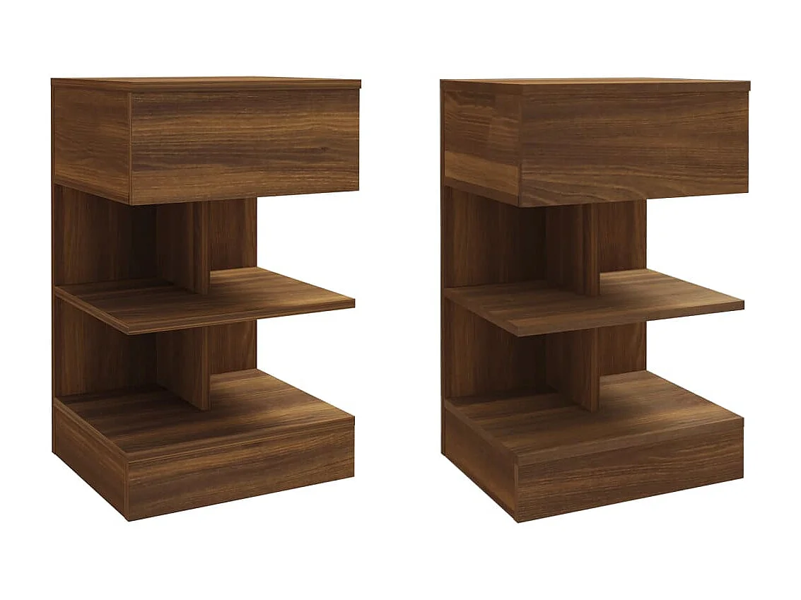 Tables de chevet 2pcs Chêne marron 40x35x65cm Bois d'ingénierie