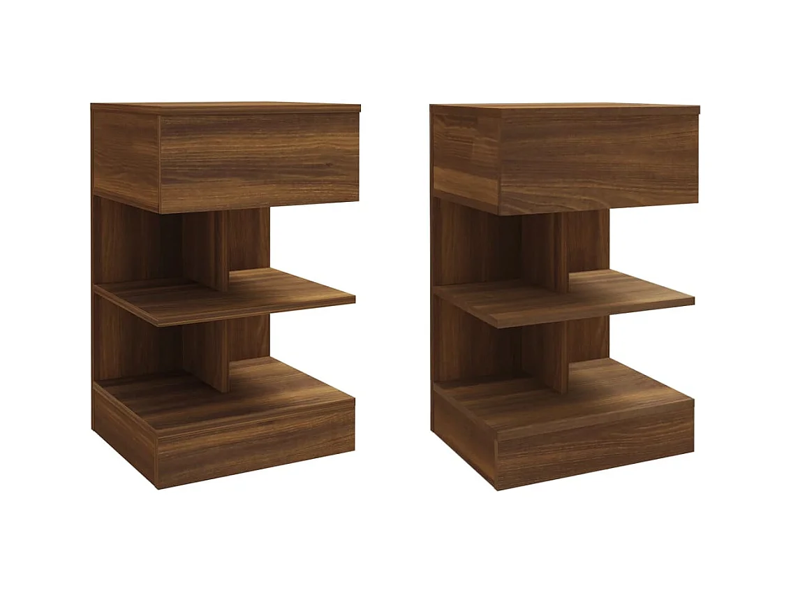 Tables de chevet 2pcs Chêne marron 40x35x65cm Bois d'ingénierie