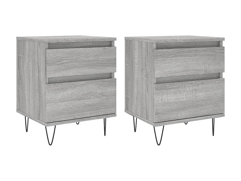 Tables de chevet 2 pcs sonoma gris 40x35x50 cm bois ingénierie