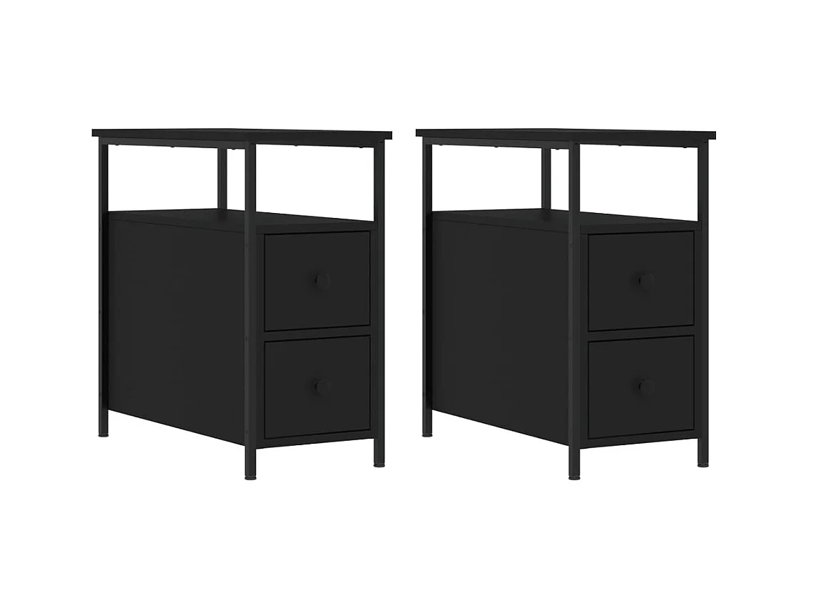 Tables de chevet 2 pcs noir 30x60x60 cm bois d’ingénierie