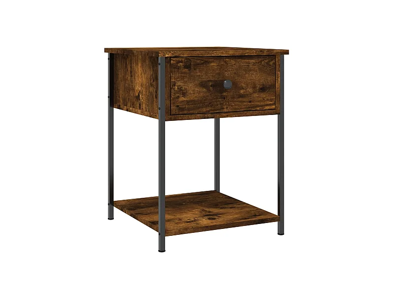 Table de chevet chêne fumé 44x45x58 cm bois d'ingénierie