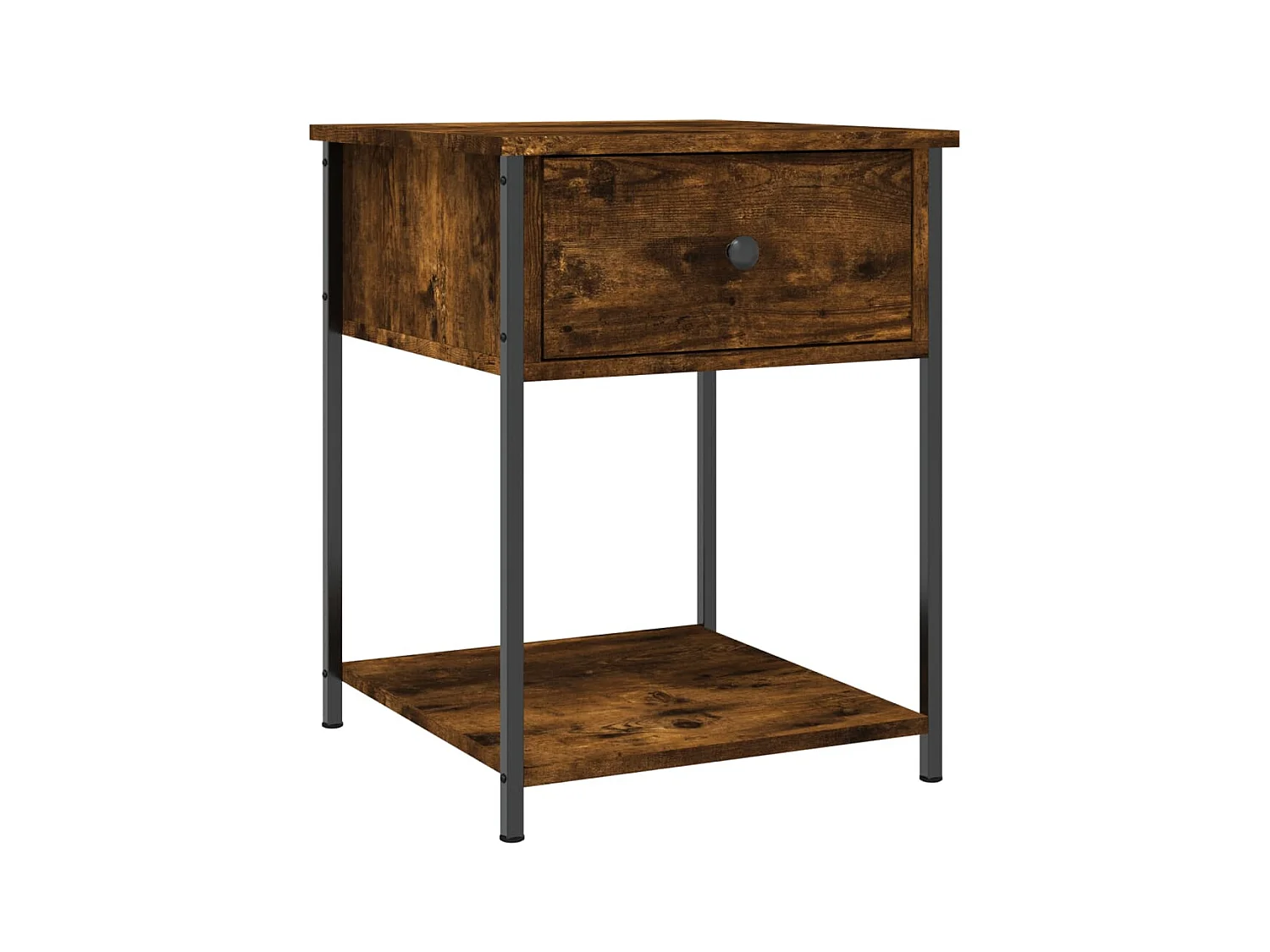 Table de chevet chêne fumé 44x45x58 cm bois d'ingénierie