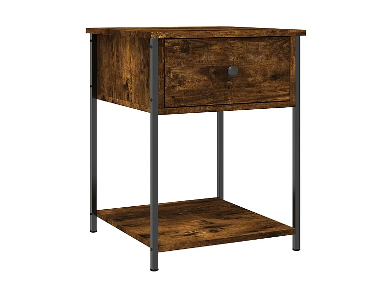 Mesita de noche roble ahumado 44x45x58 cm madera contrachapada