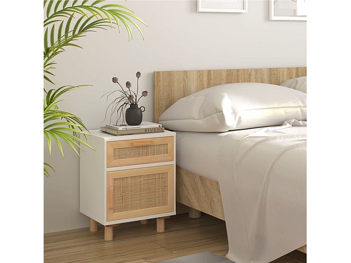 Tables De Chevet 2 Pcs Blanc 40x34x35 Cm Bois De Pin Massif - Table De Chevet 2 Pcs Blanc 40x34x35 Cm Bois De Pin Massif Armoire De Chevet Armoires De Chevet Home Living 83229452