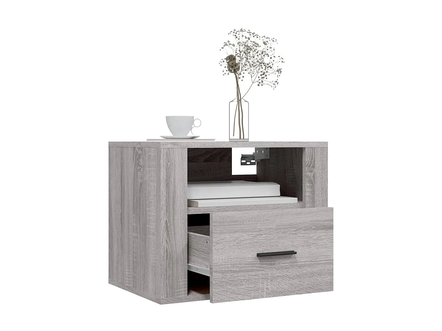 Mesitas de noche de pared 2 uds Sonoma gris 50x36x40 cm