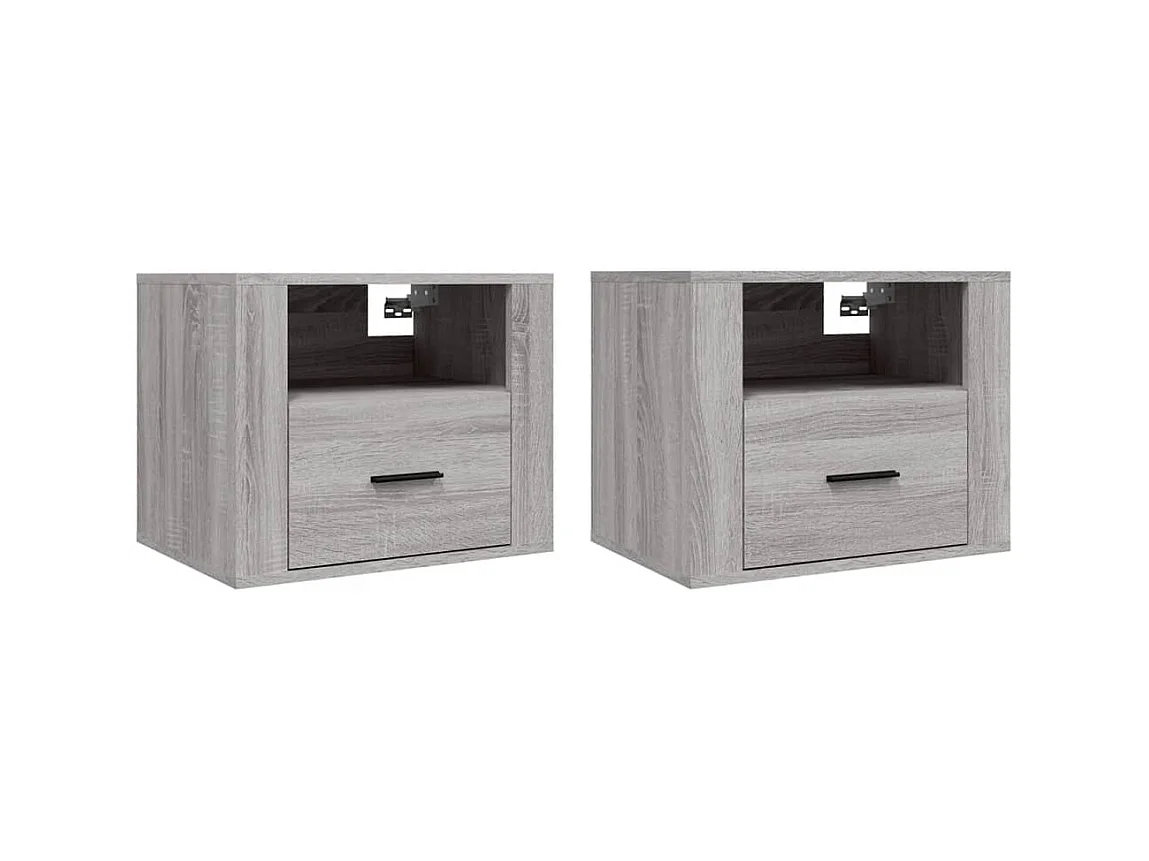 Tables de chevet murales 2 pcs Sonoma gris 50x36x40 cm