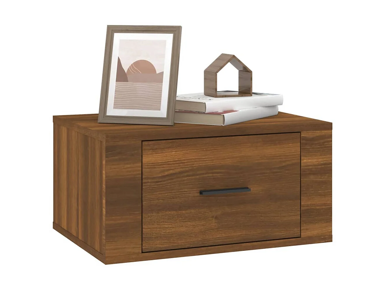 Table de chevet murale Chêne marron 50x36x25 cm