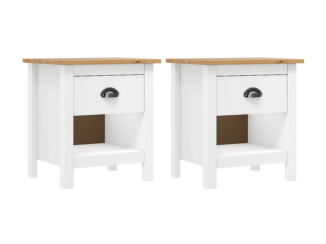 Comodini 2 pz Hill 46x35x49,5 cm Legno di pino massiccio