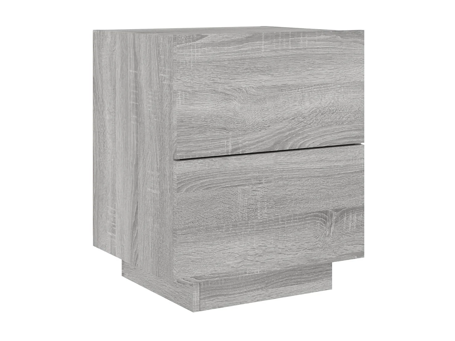 Comodino in derivati del legno grigio Sonoma e luci a LED