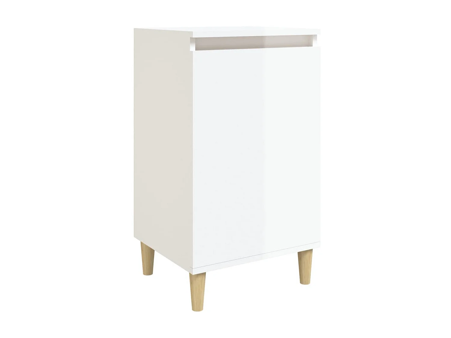 Table de chevet blanc brillant 40x35x70 cm bois d’ingénierie