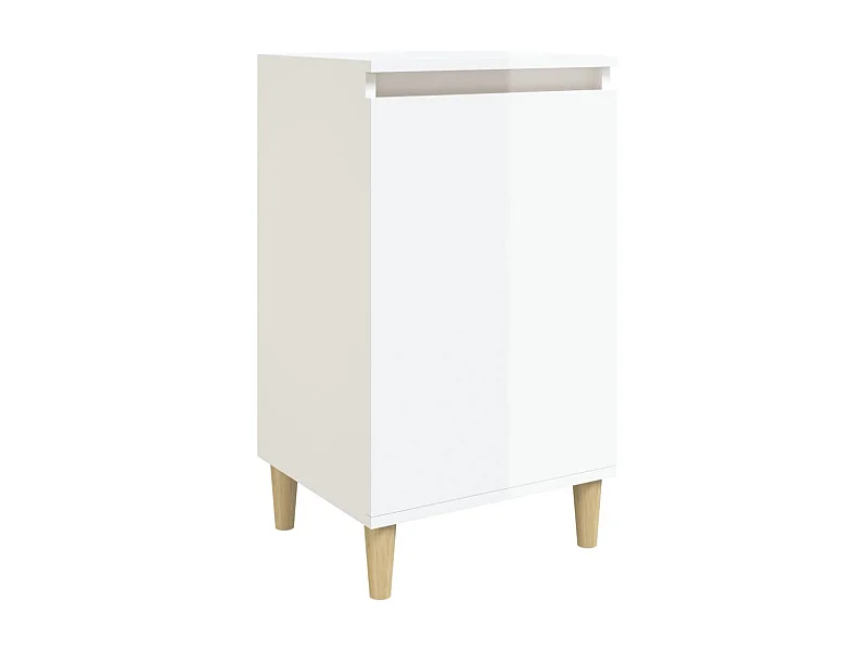 Comodino bianco lucido 40x35x70 cm in multistrato