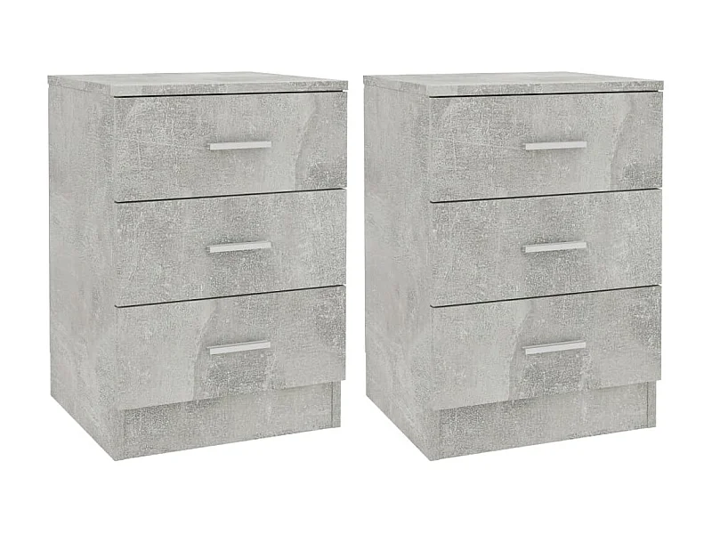 Comodini 2 pz Grigio cemento 38 x 35 x 56 cm Truciolare
